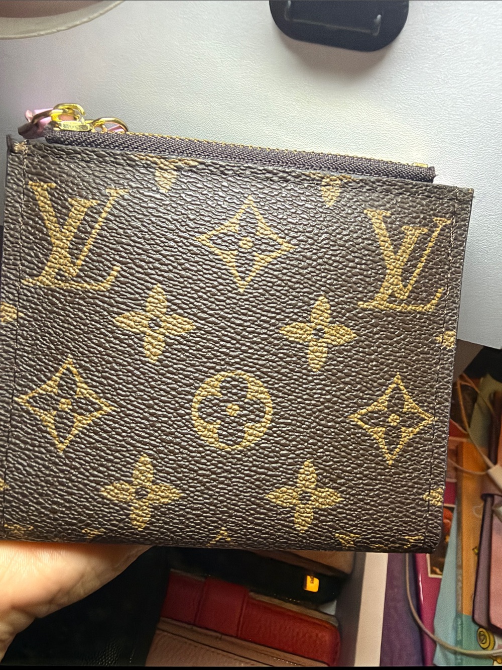 Louis Vuitton Monogram Canvas Brown and Gold Zip Wallet